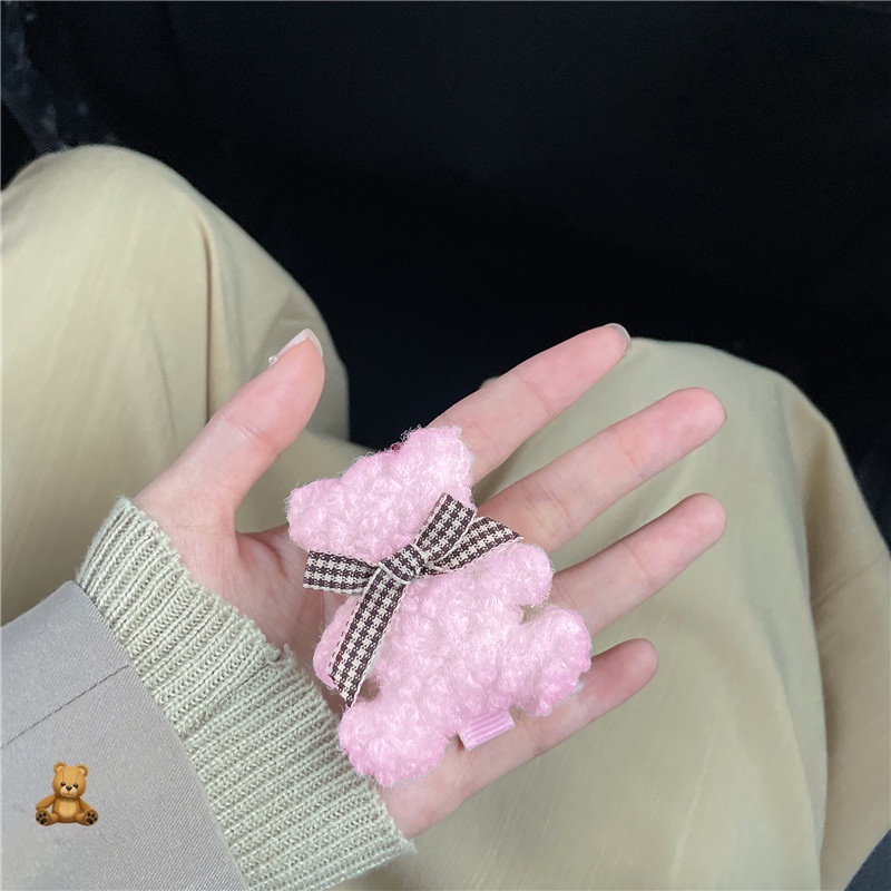 Kẹp tóc gấu hàn quốc thắt nơ caro dễ thương Tiluca KEP41