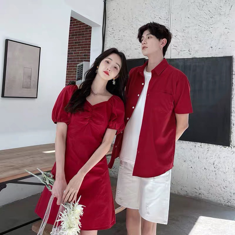 Đồ đôi đỏ hở lưng noel, tết siêu xinh - Đồ đôi Forever Couple Store