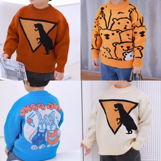 Áo len khủng long style cho bé trai Thu đông 2022