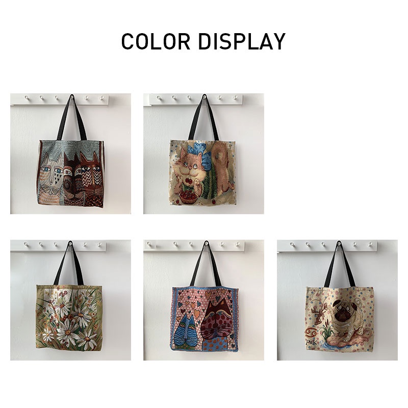 One Túi Xách Canvas Cỡ Lớn In Họa Tiết Dễ Thương Phong Cách Hàn Quốc Cho Học Sinh