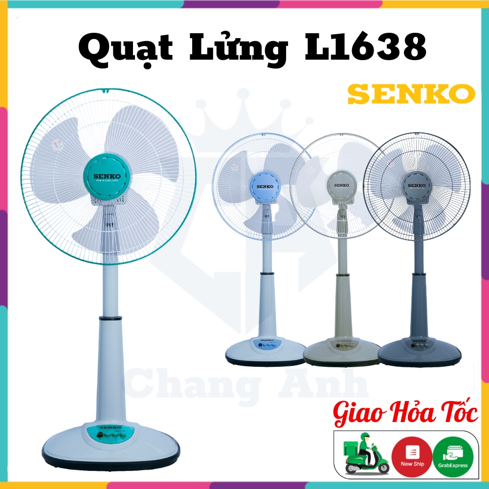 Quạt Lửng Senko L1638 - Quạt Điện Cây Đứng Lỡ 3 Mức Tốc Độ Gió, Làm Mát Nhanh Chóng, Không Ồn - Chính Hãng - BH 12 Tháng