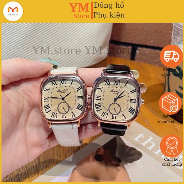 Đồng hồ nữ dây da mặt vuông thời trang mẫu mới cá tính