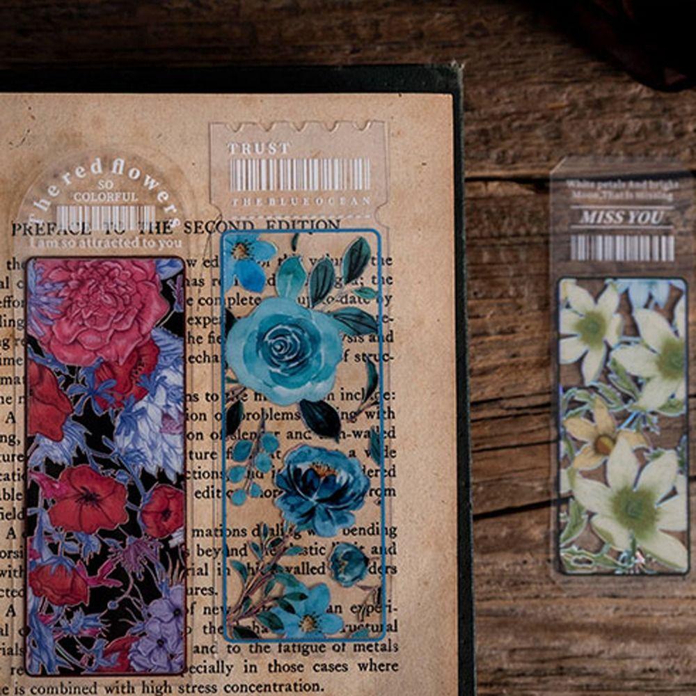 Thẻ Đánh Dấu Trang Sách Trong Suốt In Họa Tiết Cây Hoa Xinh Xắn Tiện Dụng