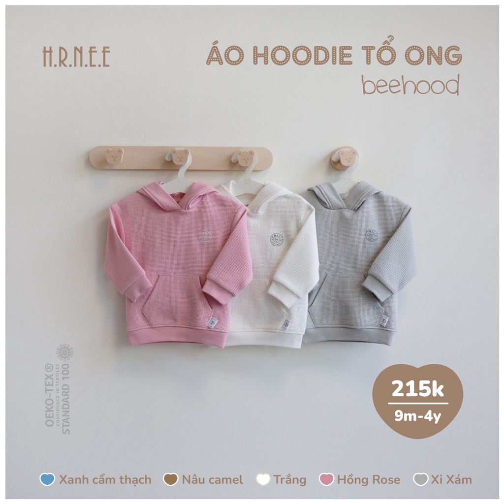 Áo hoodie tổ ong H.R.N.E.E  cho bé