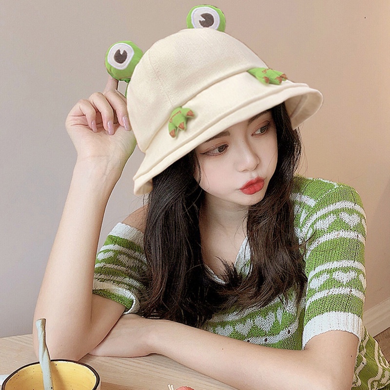 Nón Vải Thời Trang Hàn Hình Mắt Ếch Đáng Yêu RQN2198