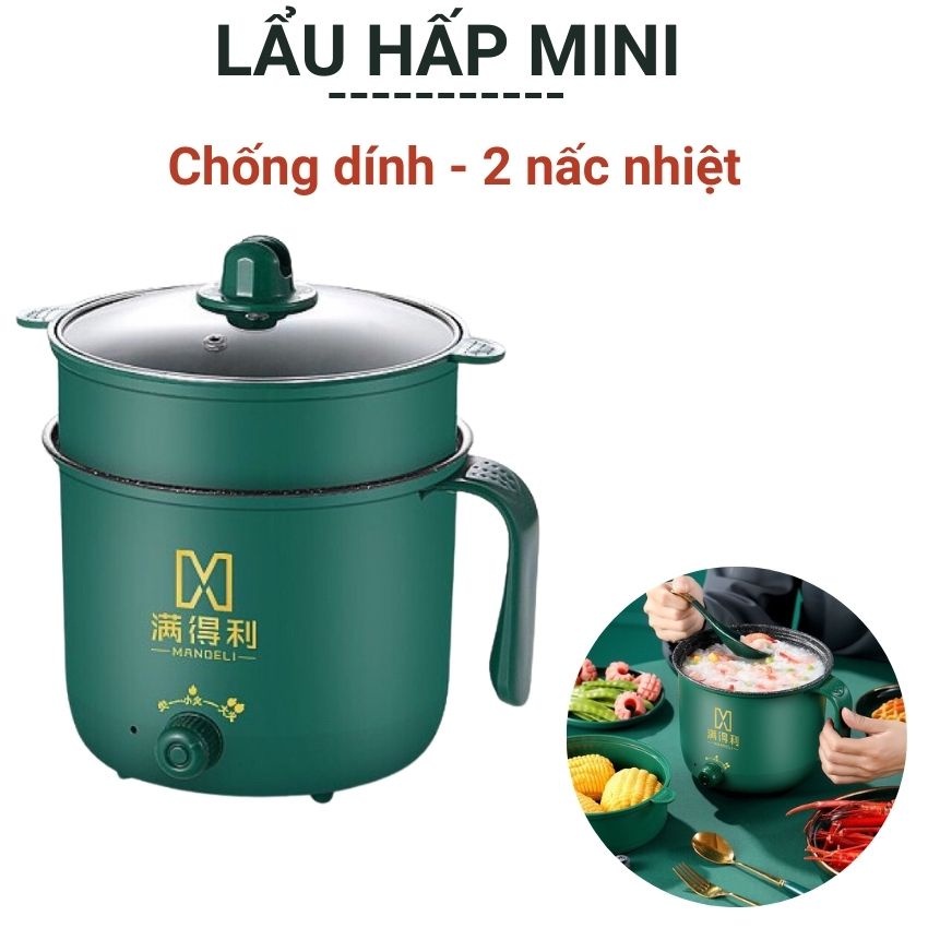 Nồi Lẩu Điện Mini Kèm Giá Hấp (shanban)