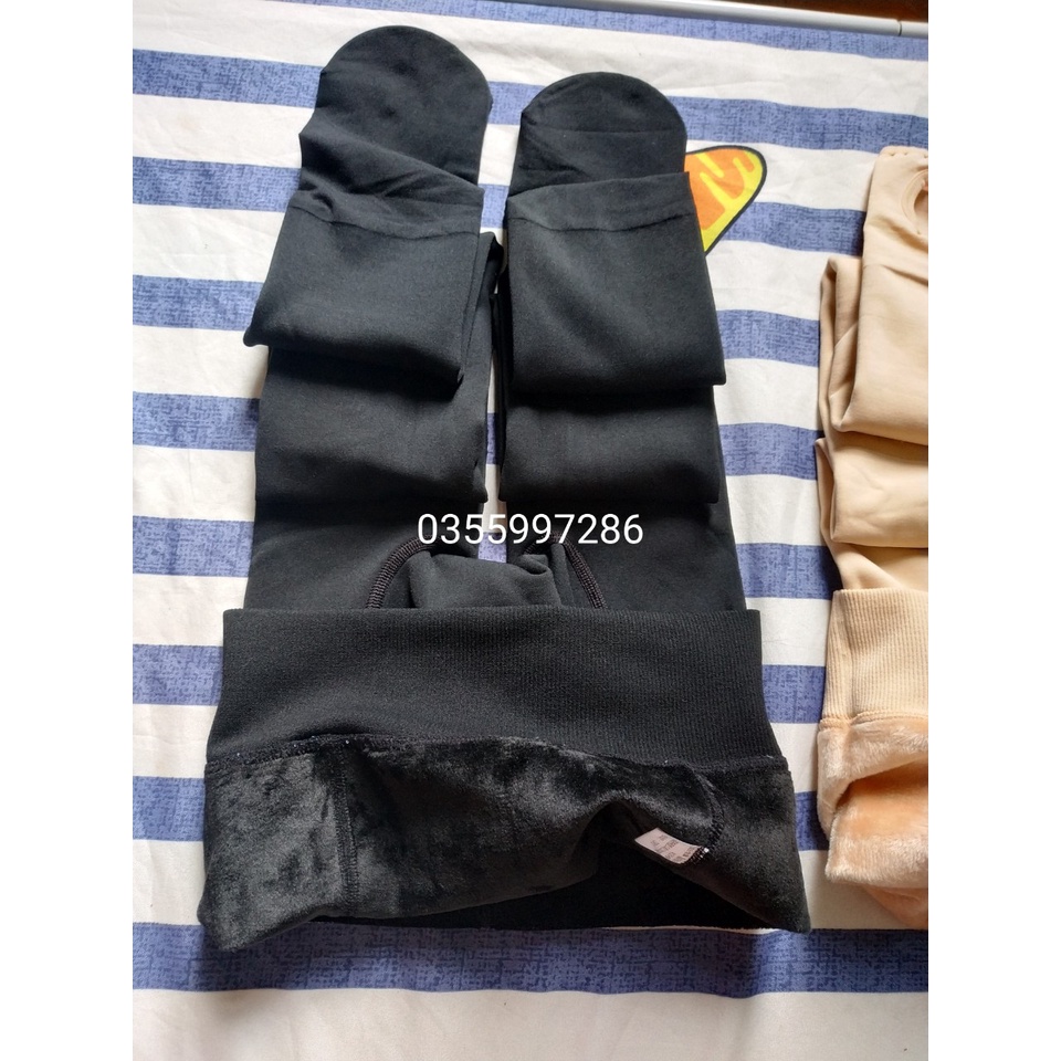 Quần Tất Lót Lông NHUNG ĐẠI HÀN 200-350G - Cả Bàn, Đạp Gót - Màu Da, Đen Lông Nhung LOẠI ĐẸP CAM KẾT ĐẸP, ẤM