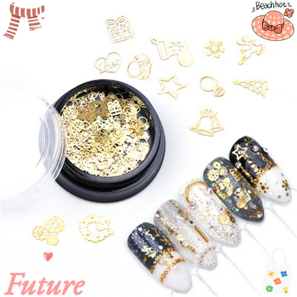 Miếng Dán Trang Trí Móng Tay Siêu Mỏng Thiết Kế Đục Lỗ Phong Cách Giáng Sinh Thời Trang