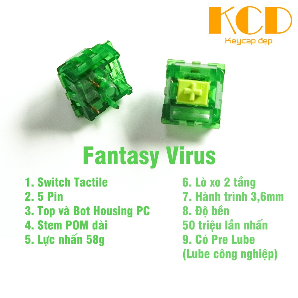 Gateron Milky Yellow Pro, KTT Matcha, Fantasy Virus, Outemu switch kit bàn phím cơ được, dùng được cho Tester68 | BigBuy360 - bigbuy360.vn