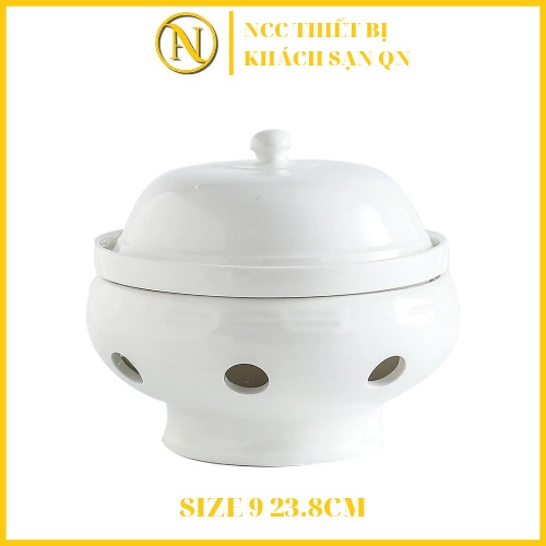 Bếp cồn hâm giữ nóng đồ ăn/Đĩa cồn dáng tròn Size 9 Dài 23.8cm DUNG TÍCH 1000ml