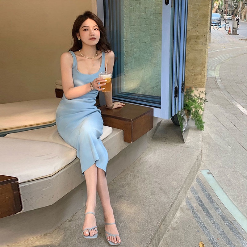 Đầm Dài Hai Dây Dáng Ôm Thời Trang Mùa Hè Pháp Hàng Mới 2022 Dành Cho Bạn Nữ