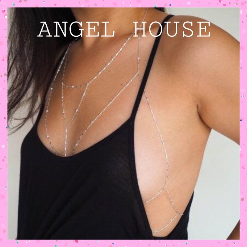 Chuỗi dây đeo cơ thể trang trí áo ngực, thắt lưng đính đá quyến rũ thời trang cho nữ angel.house