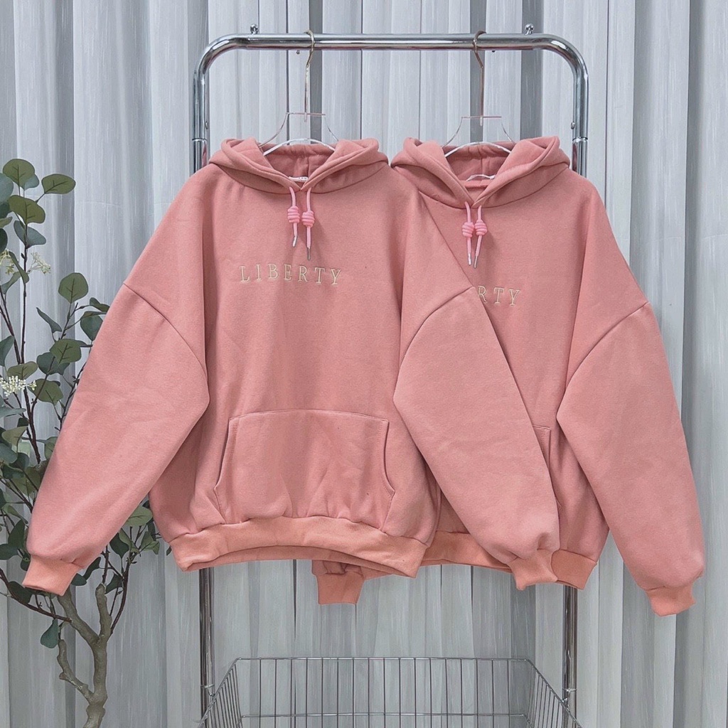 [11.11 Sale Freeship] Áo khoác hoodie nam nữ form rộng,áo cặp đôi dài tay có mũ in hình chữ có túi phong cách trẻ trung