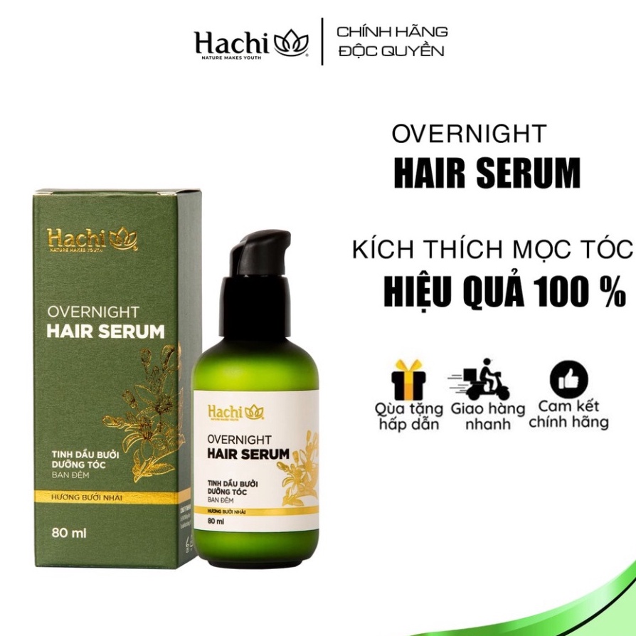 Tinh chất dầu mọc tóc Overnigth Hair Serum 80ml - Xịt tinh chất dầu bưởi dưỡng tóc ban đêm kích thích mọc tóc ngăn rụng