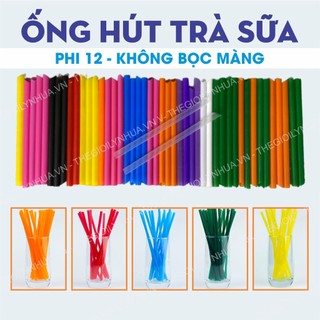 [COMBO 5KG] Ống hút trà sữa phi 12 không bọc, ống hút size lớn 12mm dùng để hút các loại trân châu, topping có sẵn 8 màu