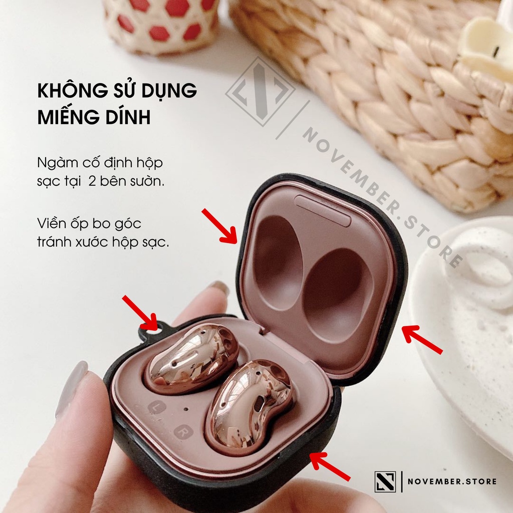 Ốp case cho Galaxy Buds2 Pro / Buds 2 / Buds FE / Buds Pro / Buds Live hình trái tim - Tặng kèm móc treo