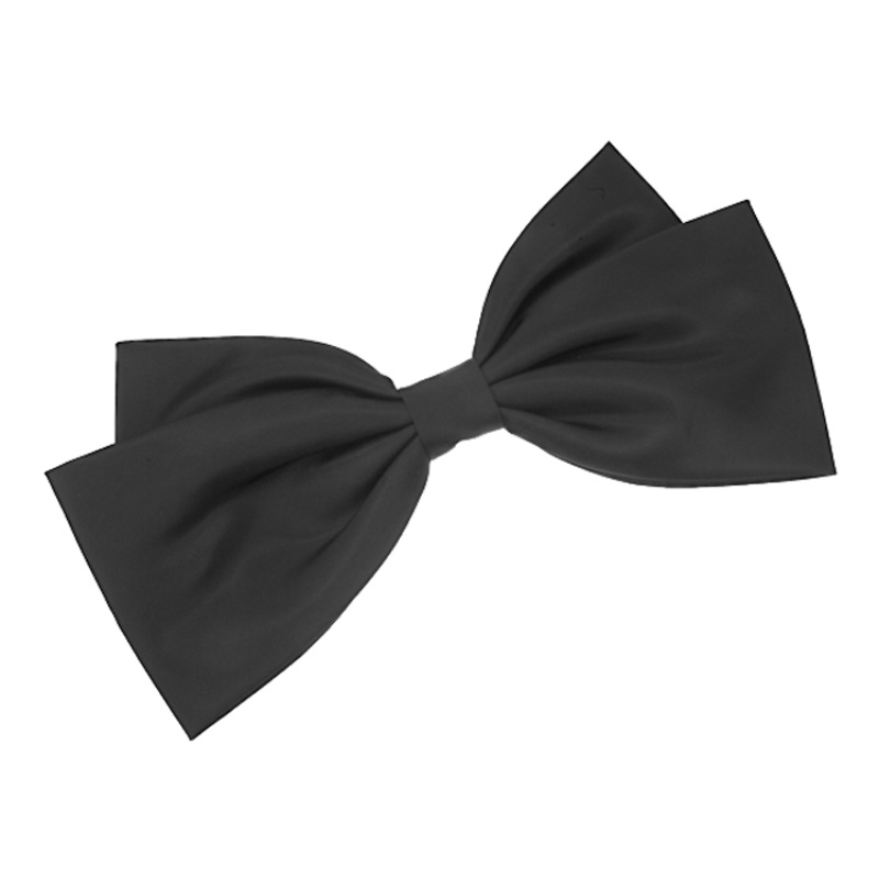 Kẹp Tóc Hình Nơ Màu Đen Sáng Bóng Thanh Lịch Cho Nữ