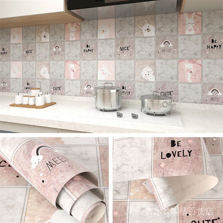 Giấy Dán Tường Dày Dặn Kháng Nước Chống Dầu Chịu Nhiệt Độ Cao Cho Nhà Bếp