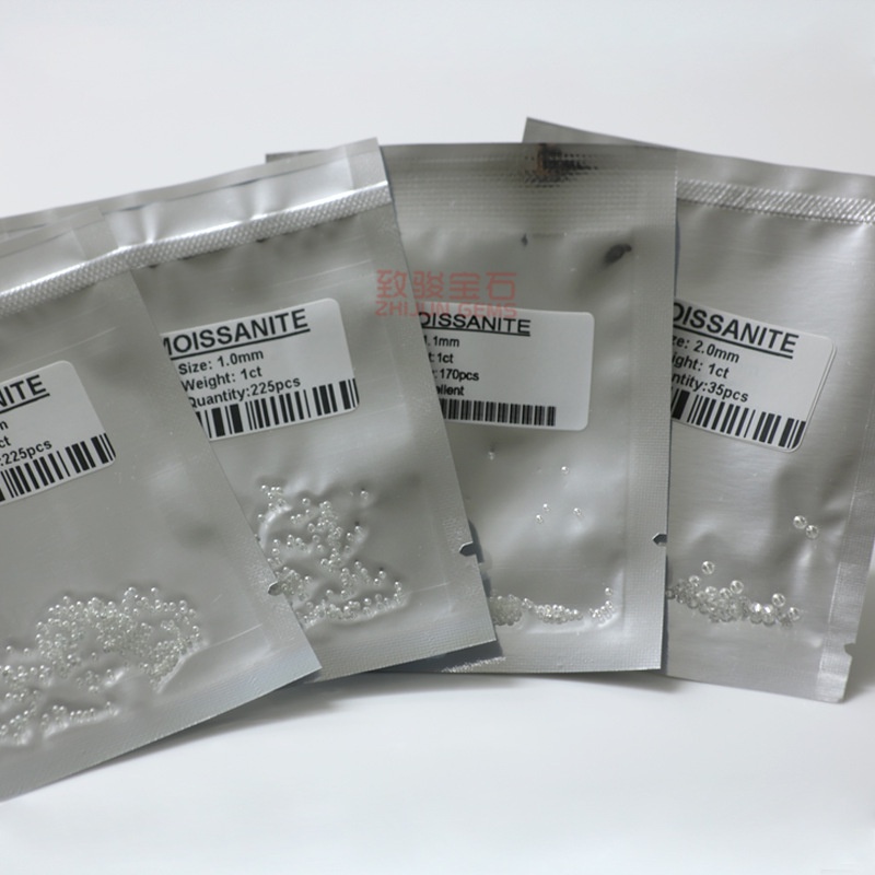 Moissanite Các hạt nhỏ, đá trần 1--3mm D màu có thể đo lường bút khoan, đá nhỏ Mosan khoan nát bán thành phẩm