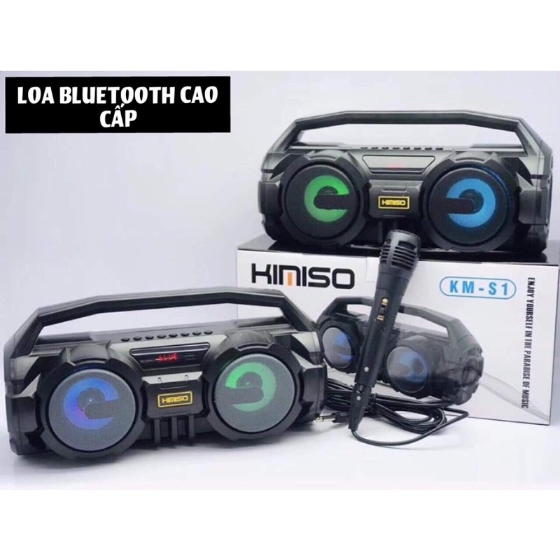 Loa bluetooth KMS-S1 - 2 Bass Cực Mạnh (Tặng Kèm Mic)
