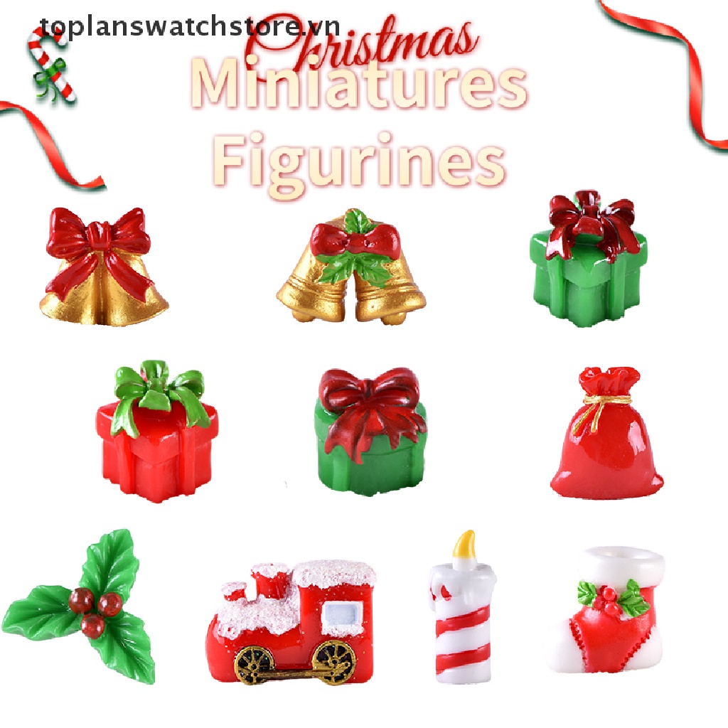 Mô Hình Ông Già Noel / Người Tuyết Mini Bằng Nhựa Resin Trang Trí Cây Thông Giáng Sinh