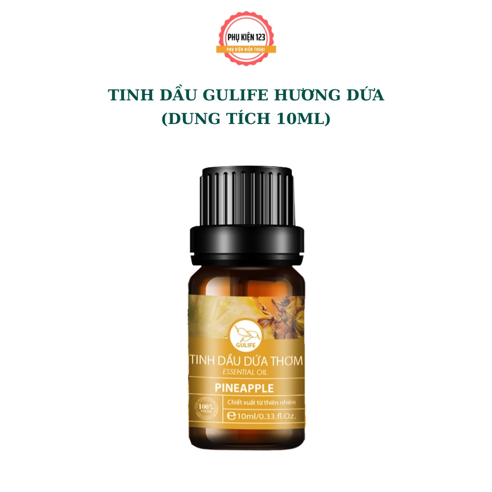 Tinh dầu thiên nhiên Dứa thơm nguyên chất Gulife Essential Oil, xông phòng làm thơm và thư giãn, kiểm định COA 10-50ml