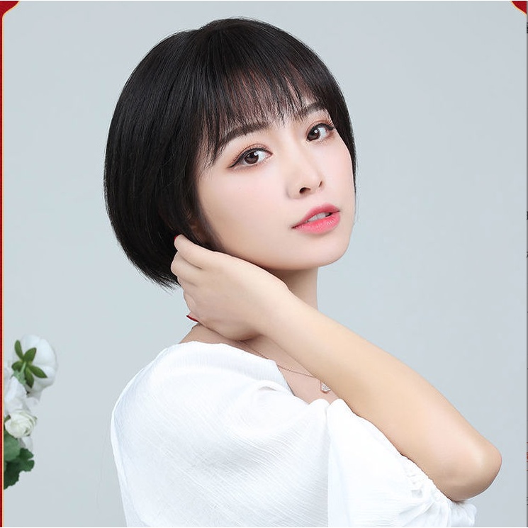 🌿Tặng Lưới🌿 Tóc giả nữ trung niên nguyên đầu tự nhiên - TG20
