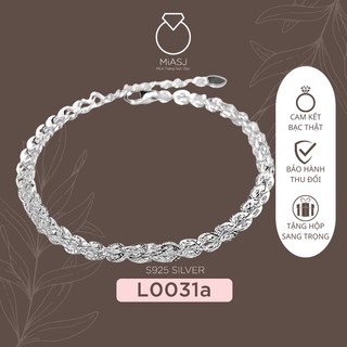 Lắc tay nữ lắc xoắn phụng Bạc Ý S925 Italy xi bach kim cao cấp| Mi.A Trang sức bạc
