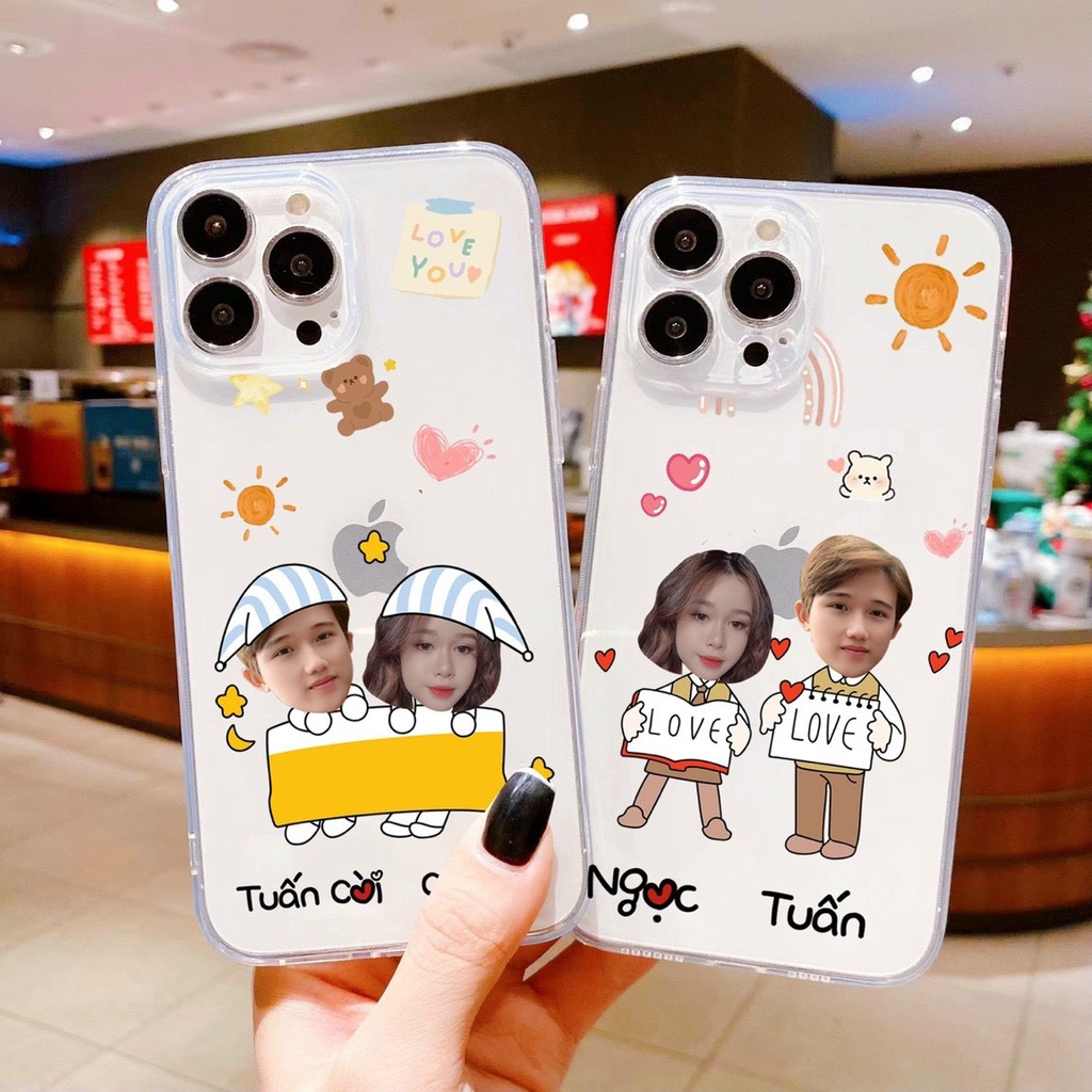 [Full dòng} Ôps lưng chibi dành cho cặp đôi in hình theo yêu cầu.