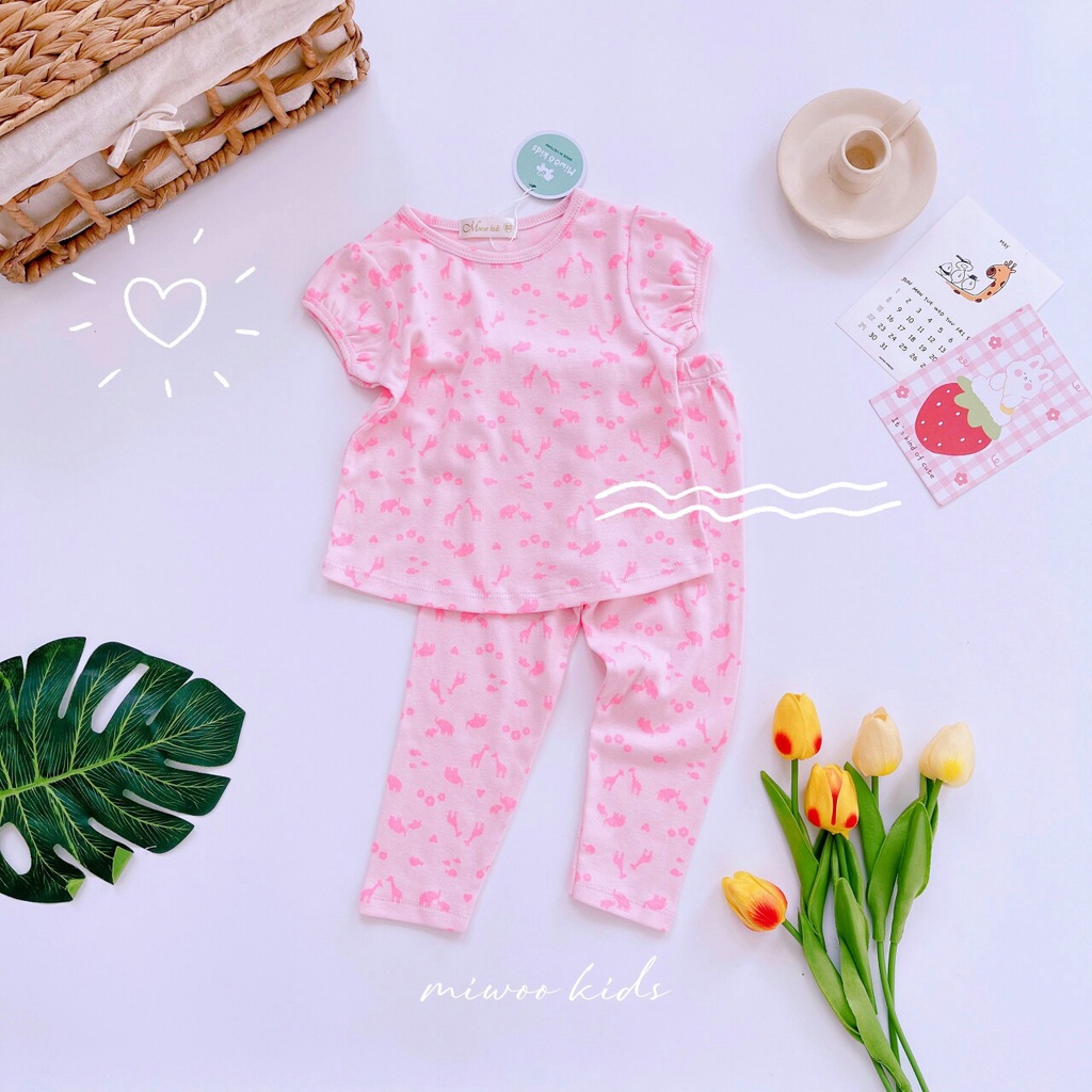 Bộ cộc tay quần dài Miwoo kids bé gái.
