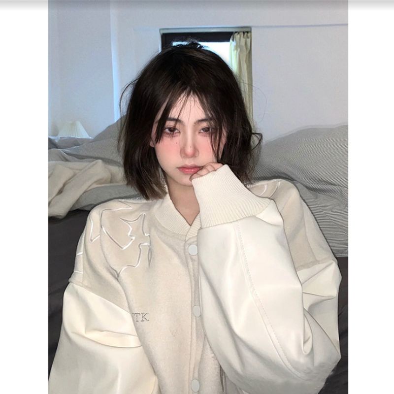 Áo Khoác Bóng Chày Vải Len Dáng Rộng Kiểu Retro Mỹ Thời Trang Xuân Thu Cho Nam Và Nữ