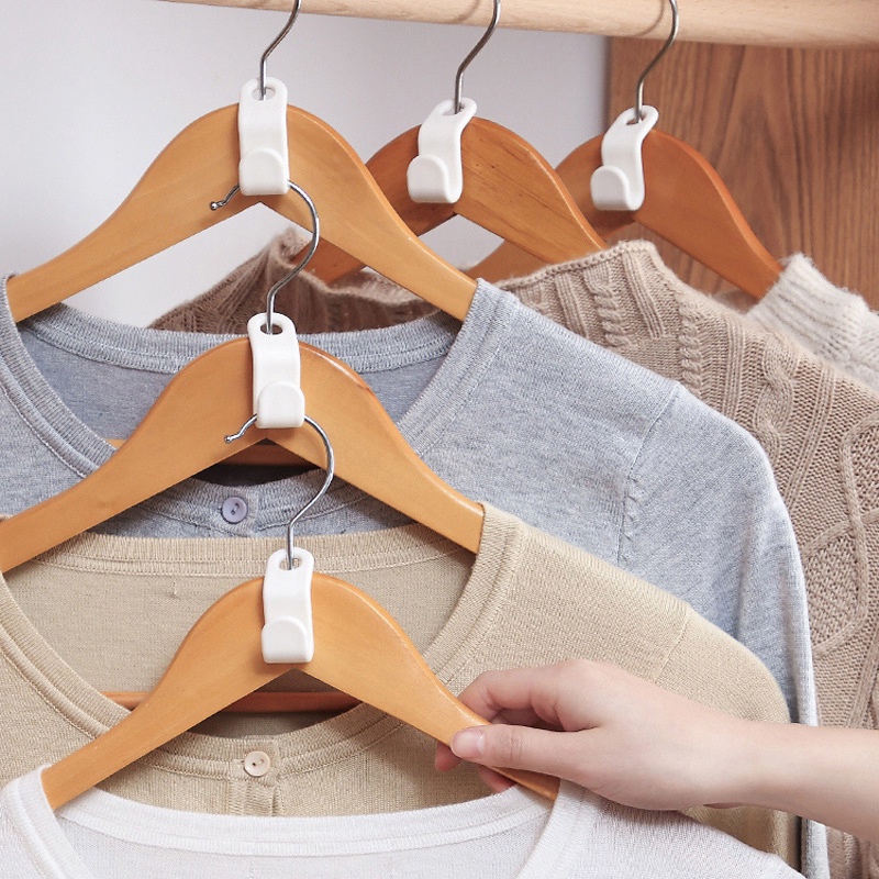 Móc Treo Quần Áo Móc Tiết Kiệm Không Gian Kết Nối Gấp Lưu Trữ Tủ Quần Áo Treo