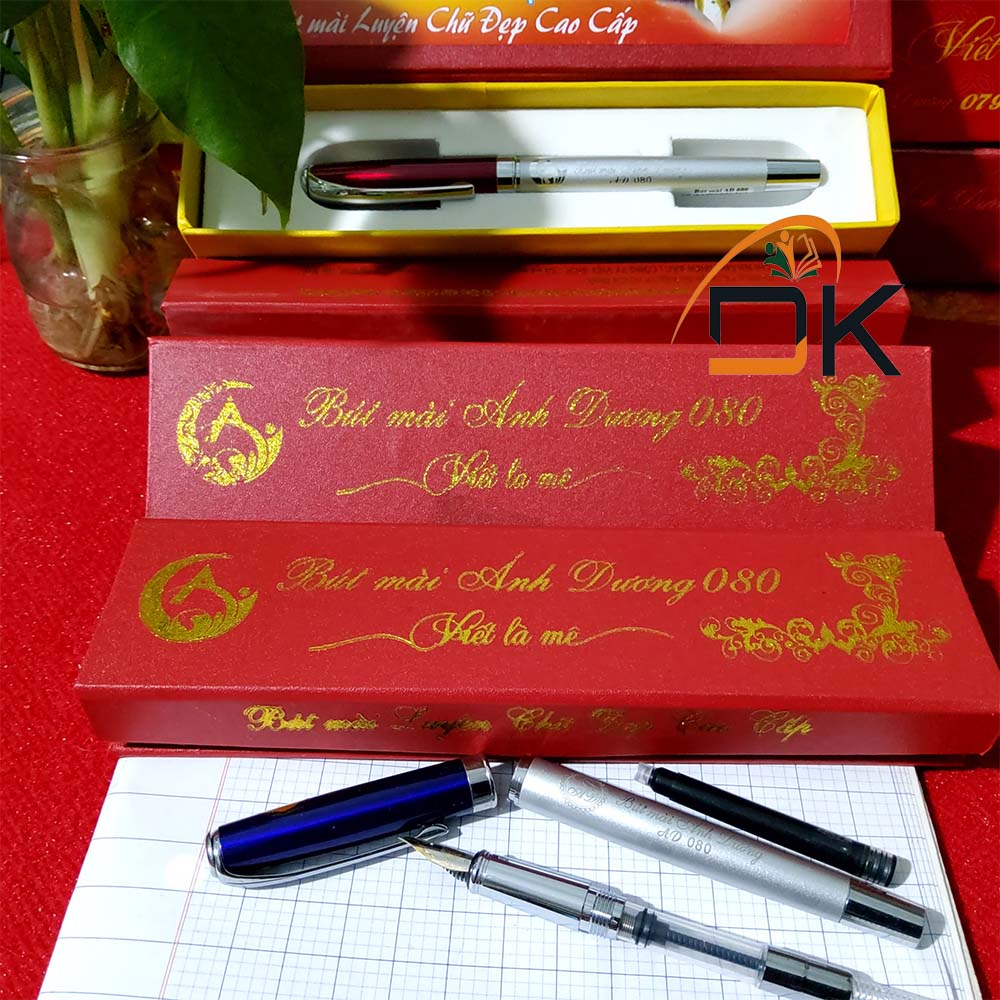 Bút máy/Bút mài Ánh Dương AD080 - DKVPP.Store ngòi mài 2 mầu, bút mực viết chữ đẹp nét thanh đậm