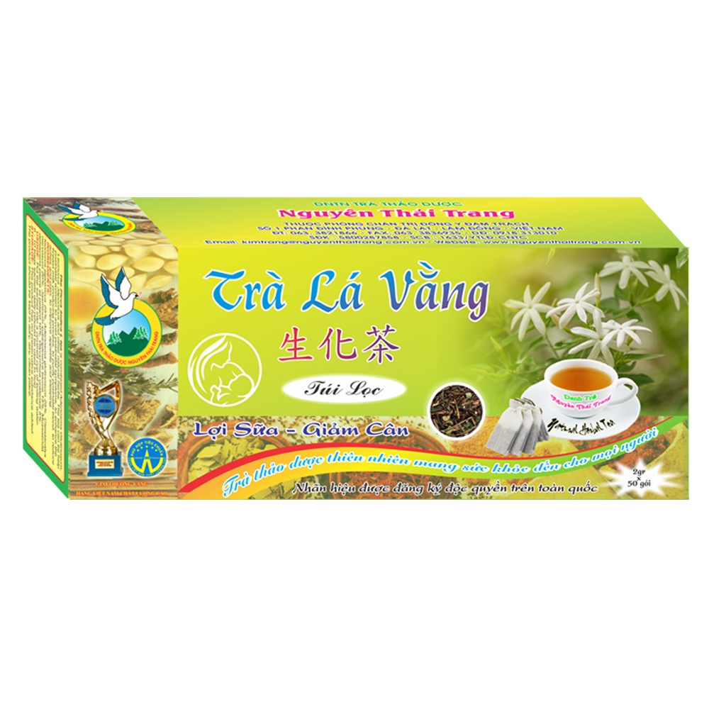 Trà Lá Vằng Lợi Sữa (Hộp 50 Túi Lọc X 2g) - Nguyên Thái Trang – Thảo Dược Thiên Nhiên – Tốt Cho Sức Khỏe