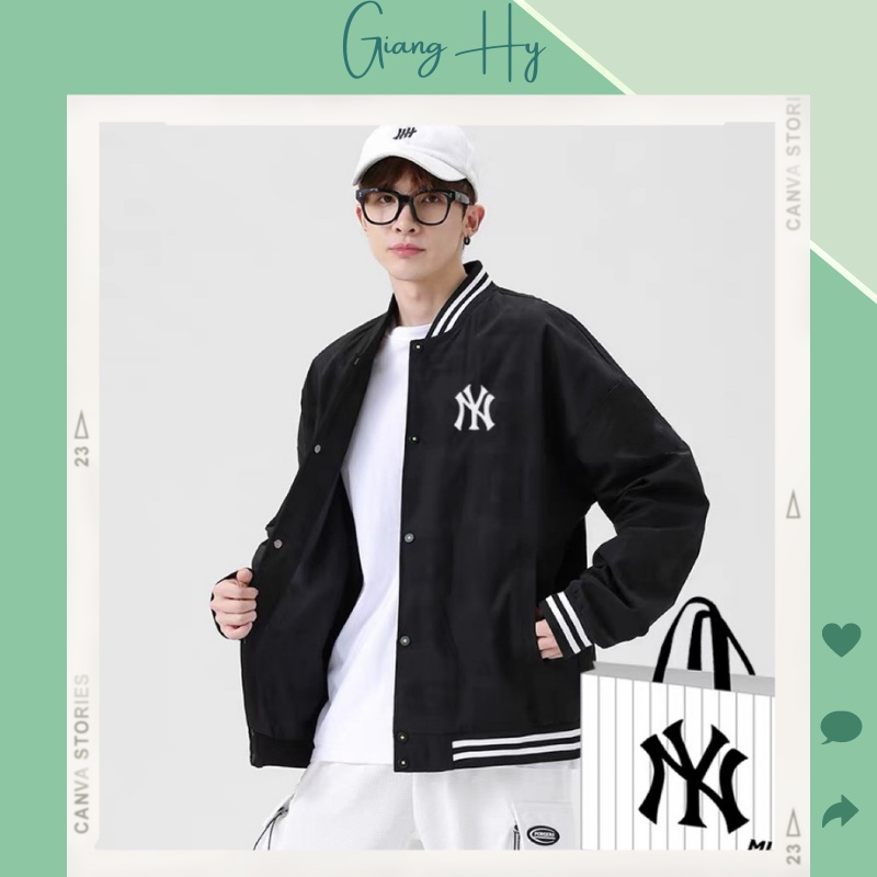 Áo khoác nam nữ form rộng unisex bigsize BOMBER DẠ LỘN N.Y