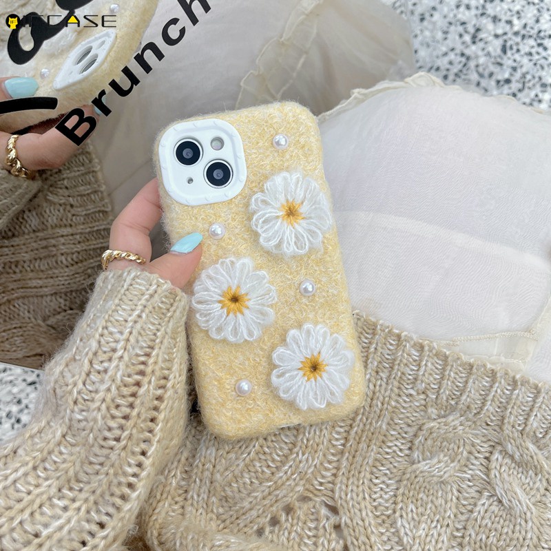 Ốp Điện Thoại Mềm Họa Tiết Hoa Cúc 3D Cho iPhone 14 Plus 14 13 12 11 Pro Max