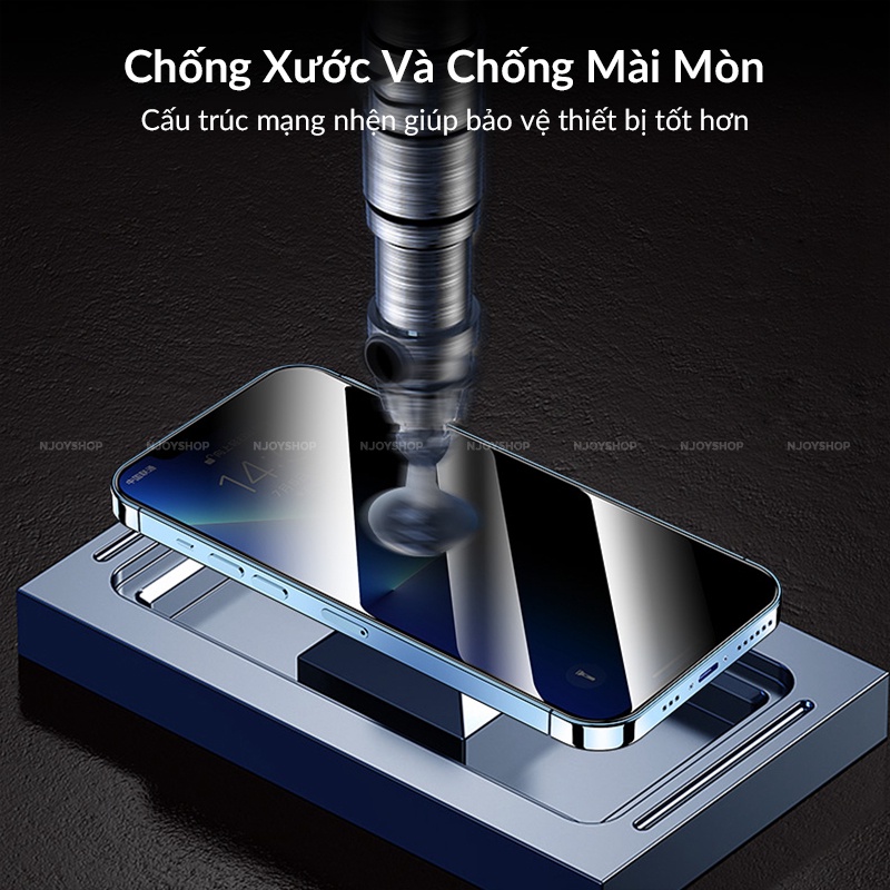 Kính Cường Lực Hỗ Trợ Khung Tự Dán Chống Bụi Bóng Khí 100% Cho Điện Thoại IP11/12/13/14 Pro Max X/Xs/Xsmax Njoyshop