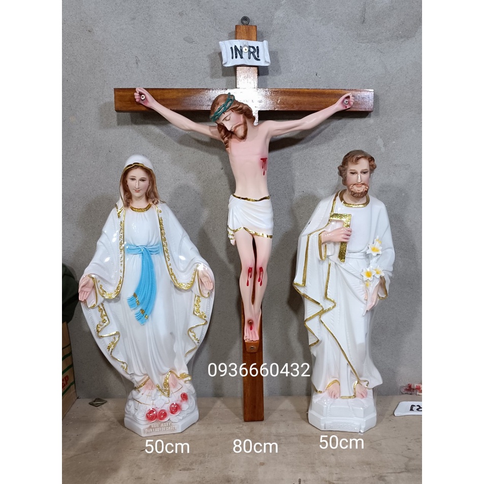 Thánh giá gỗ, Chúa chịu nạn nhựa composite cao 60cm tượng công giáo