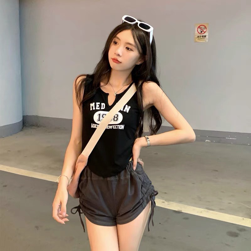 Áo Bra Nữ Dáng Croptop In Chữ Cá Tính Phong Cách Hàn 1968 .