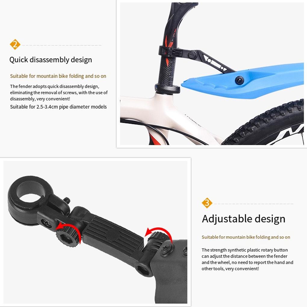 Set 2 Tấm Chắn Bùn Xe Đạp Kèm Đèn Tiện Dụng