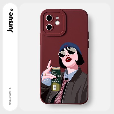 Ốp lưng JURSUE mềm dẻo hình độc lạ ngầu đen Cho iPhone 17 16 15 14 13 12 11 Pro Max SE 2020 X XR XS ip 8 7 Plus Y2489