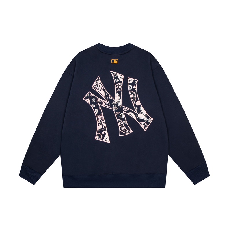 ❤❀  ❤ Mlb Áo Sweater Tay Dài Cổ Tròn Thêu Họa Tiết Thời Trang Cho Nam Nữ