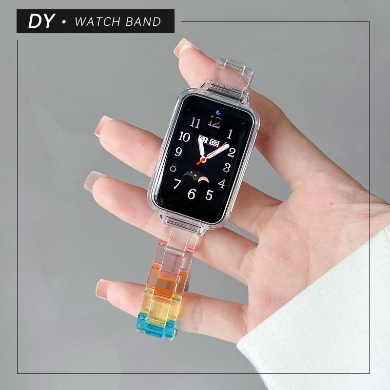 Dây Đeo Thay Thế Trong Suốt Màu Cầu Vồng Cho Đồng Hồ Thông Minh Xiaomi Mi Band7 Pro Xiaomi Band7 Pro