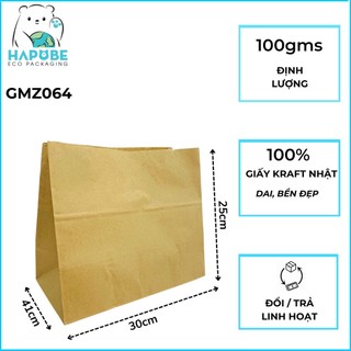Combo 100 túi giấy kraft không quai 30x14x25cm gmz064