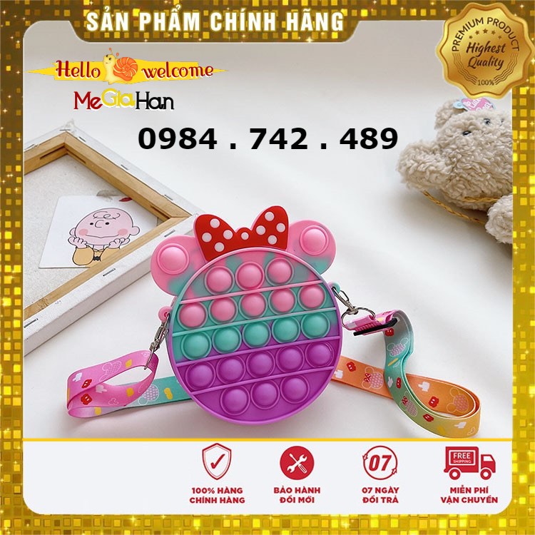 Túi Đeo Chéo Cho Bé Túi POP IT Đeo Chéo Giá Rẻ Cho Bé Gái Giảm căng Thẳng Bóp Bong Bóng Chất Liệu Bằng Sillicon