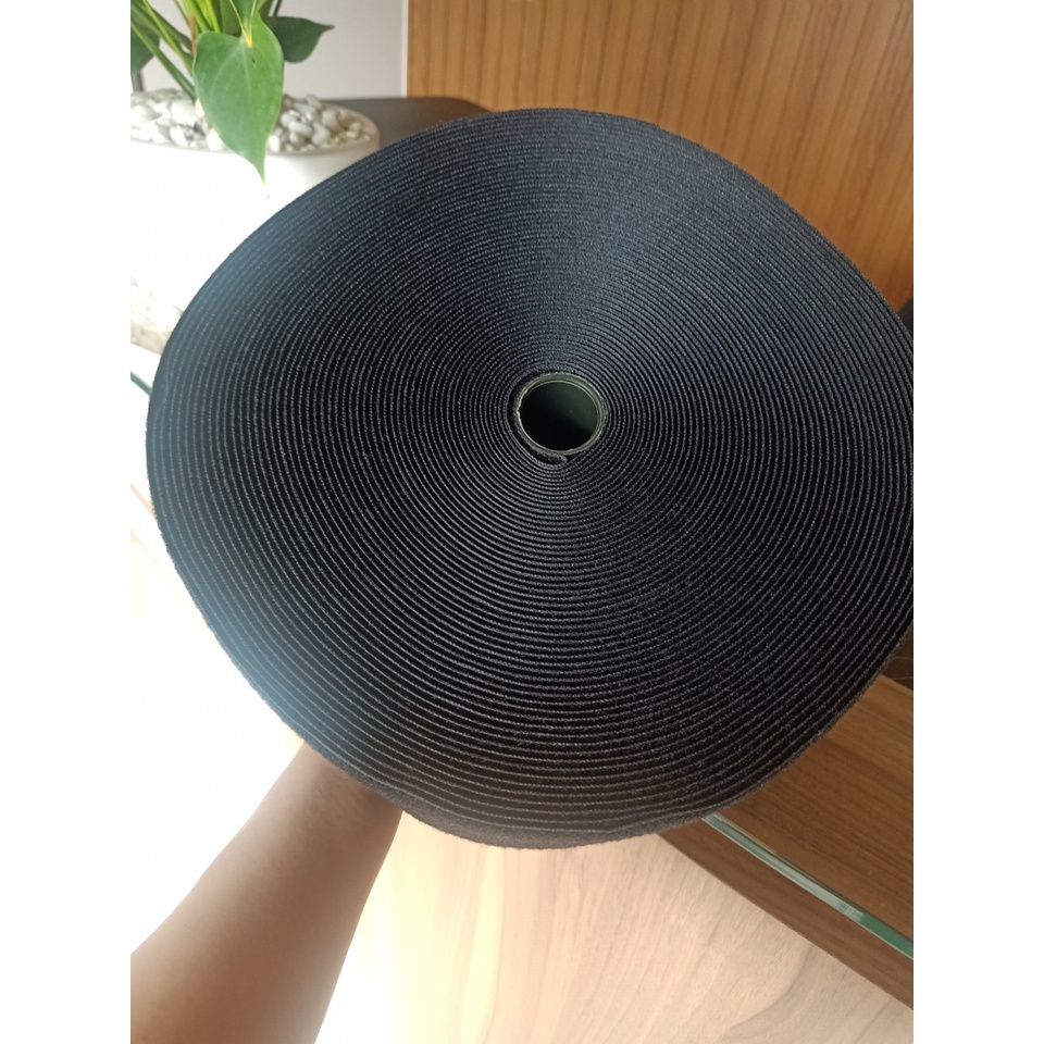 Velcro Dán Xé, Băng gai dính, khóa nhám, rộng 10 cm màu đen dài 1.0 mét