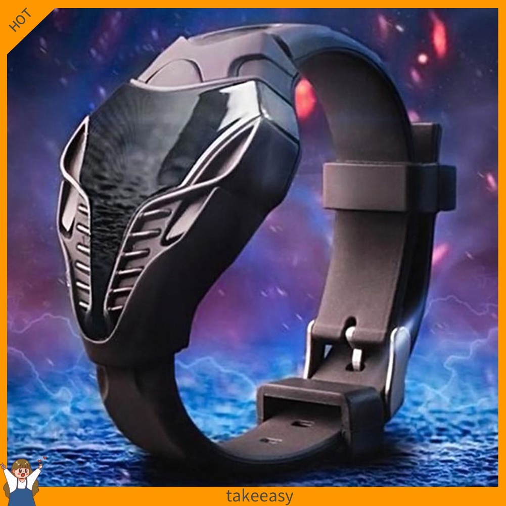 Đồng hồ đeo tay kỹ thuật số có đèn LED dây đeo giả da thời trang cá tính cho nam