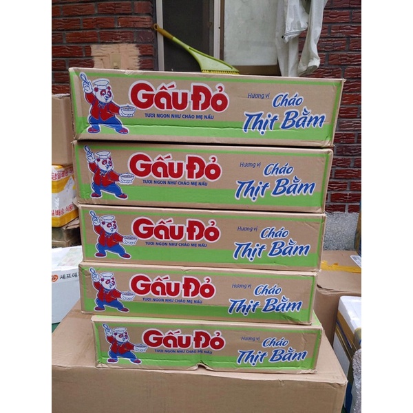 1 THÙNG 50 GÓI CHÁO GẤU ĐỎ HƯƠNG THỊT BẰM