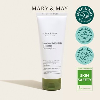 Sữa Rửa Mặt Dành Cho Da Mụn Tràm Trà, Diếp Cá Mary&May Houttuynia Cordata + Tea Tree Cleansing Foam 150ml