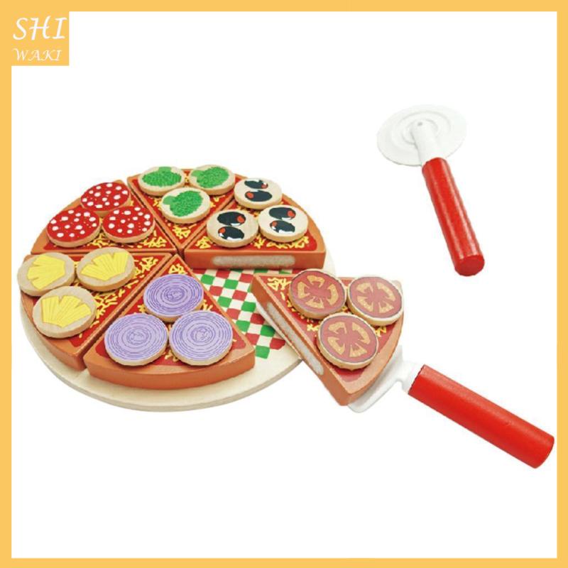 Đồ Chơi Bánh Pizza Dính Bằng Gỗ Vui Nhộn Dành Cho Trẻ